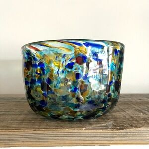 Speckled Hand Blown Art Glass Bowl